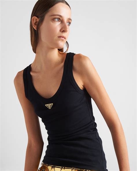 Prada Cotton Ribbed Tank Top 